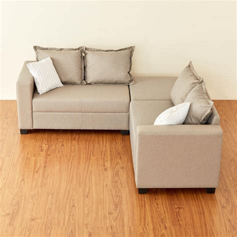Buy Helios Ciro Fabric 4-Seater Corner Sofa - Beige from Helios by Home ...