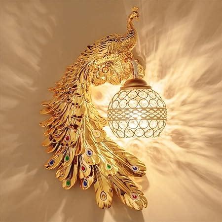 Peacock Wall Mounted LED Night Lamp Antique Wall Light Lamp (Gold ...