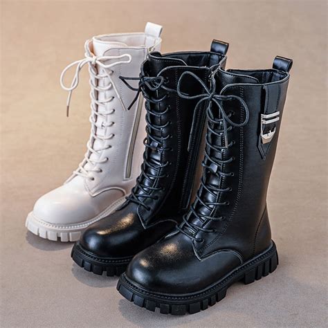 Fjofpr Girls Shoes Big Girls Boots Size 1 Leather Girls Winter Boots ...