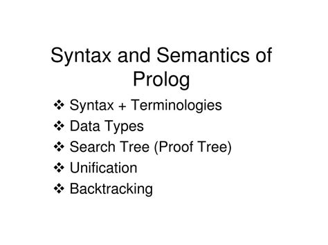 Image result for Prolog Syntax and Semantics