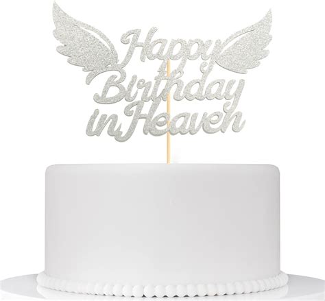 Amazon.com: Happy Birthday in Heaven Cake Topper Party Decorations for ...