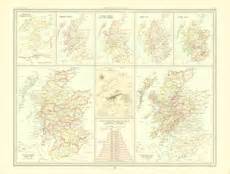 Historical Maps of Scotland - Bartholomew Survey Atlas of Scotland, 1912