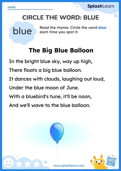 Image result for Learning Color:Blue Worksheet