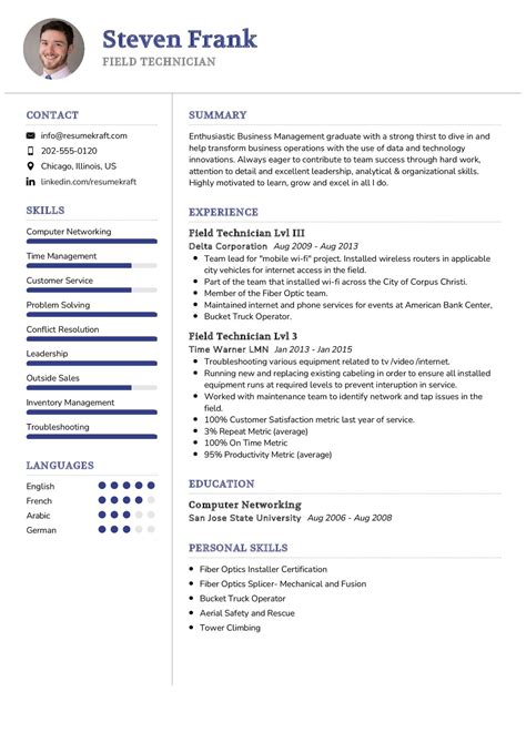 Field Technician Resume Template in 2026 - ResumeKraft