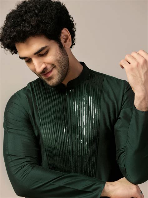 Kisah Men Green Kurta Churidar Set - Kisah
