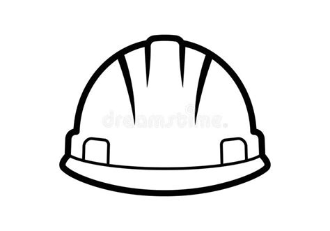Black and White Clip Art Hard Hat. Stock Vector - Illustration of ...
