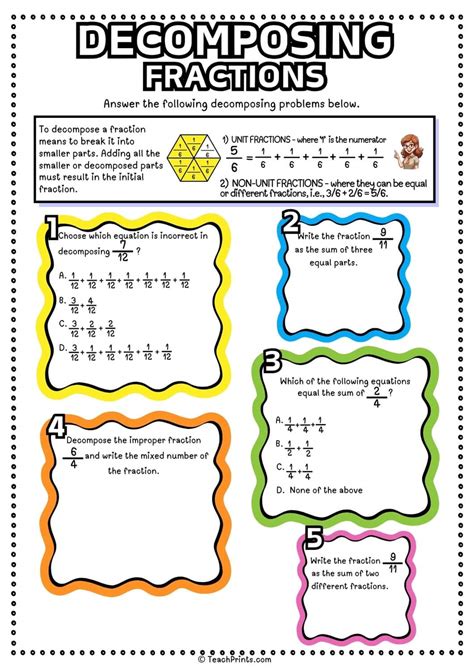 Decomposing Fractions Worksheet Common Core Fraction As Division
