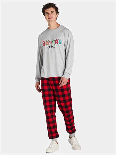 Jolly Jammies Men's Holiday Grey Christmas Matching Family Pajamas Set ...