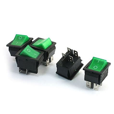 Alcoa Prime5Pcs DPST 4-Pin on-off Snap in Rocker Switch AC250V 15A ...