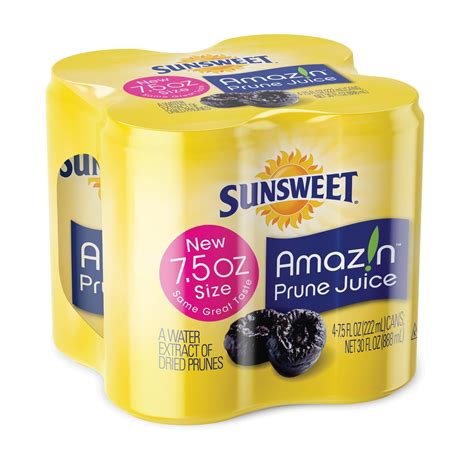 Sunsweet 4-Pack 7.5oz Fiber-Rich Prune Juice Cans - Walmart.com