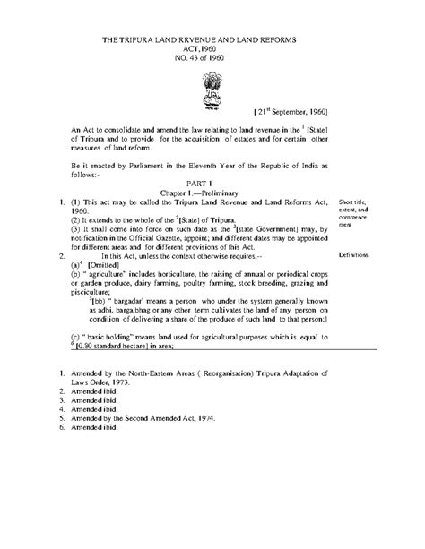 TLR ACT 1960 - state law related on Land Revenue and Central on ...