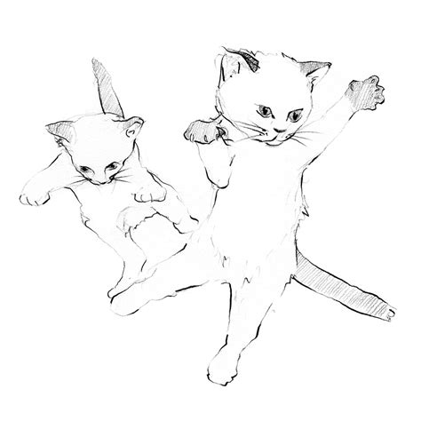 cat drawing jumping