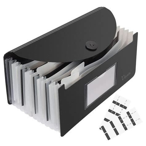 Uquelic Stand Receipt File Folder Check Organizer- Piano Key 13 Pockets ...