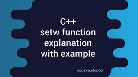 Image result for Write a Program Using Setw