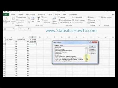 Image result for Hyopthesis Testing Using Excel