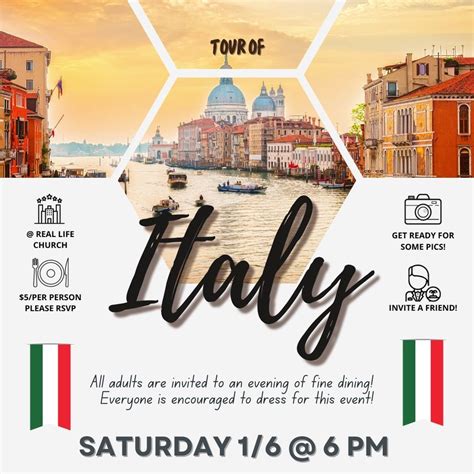 Real Life Adults - Tour of Italy Dining Experience! , Real Life Church ...