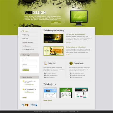 Html Web Page Templates Free - yellowcopy