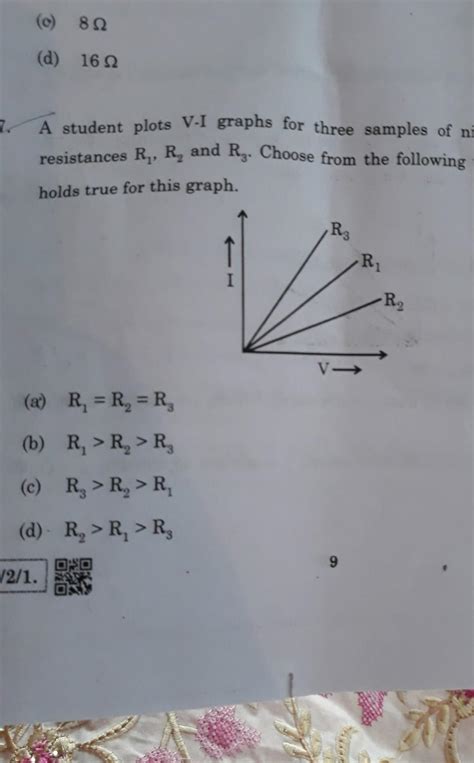 student plot v i graph for three samples of nichrome wire with ...