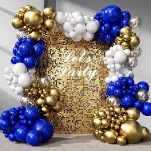 Flipkart.com | R G ACCESSORIES Solid Royal Blue White Golden Balloons ...