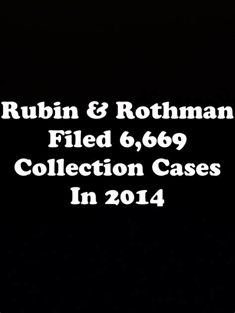 NY Debt Collection Law-Firm Rubin & Rothman LLC Filed 6,669 Collection ...