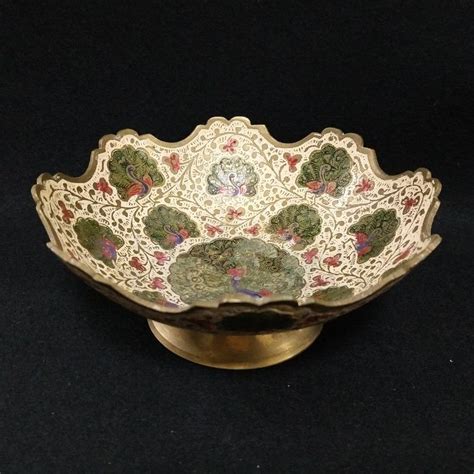 Vintage 15cm Indian Brass Bowl With Peacock Design, Antiques, Vintage ...
