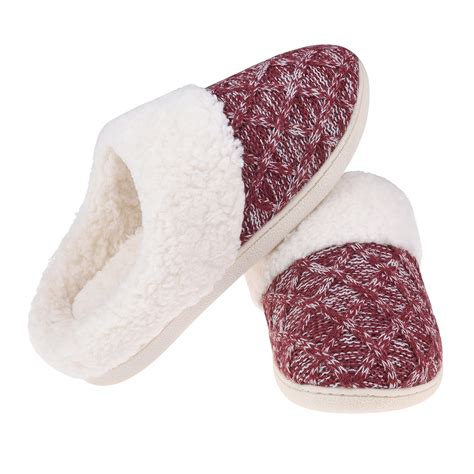 Vansarto Womens Fuzzy Slippers Memory Foam Slip on Slippers with Plush ...