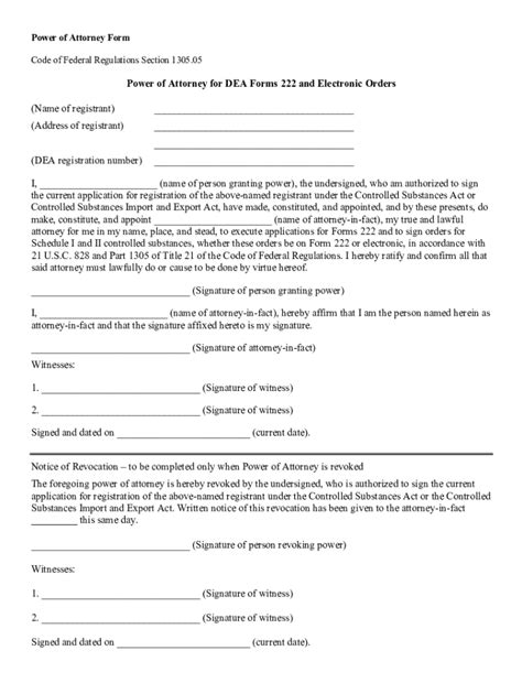 2020-2026 AZ Power of Attorney for DEA Forms 222 and Electronic Orders ...