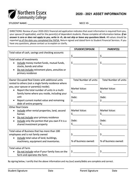 2020-2026 NECC Asset Information Form Fill Online, Printable, Fillable ...