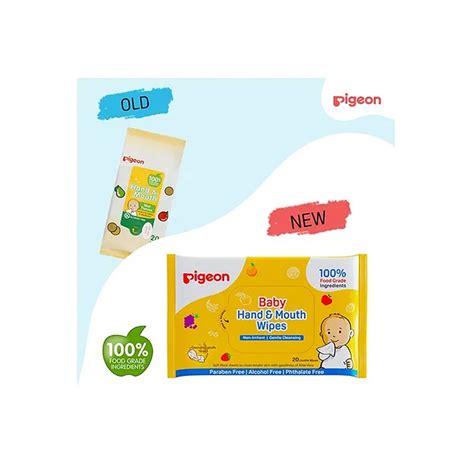 Pigeon Hand and Mouth Wipes 20s, 2 In 1 Wipes