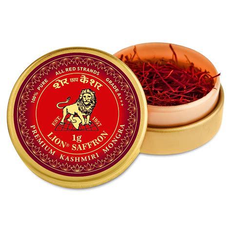 LION BRAND SAFFRON,Premium Kashmiri Mongra Saffron/Kesar (A+++ Grade ...
