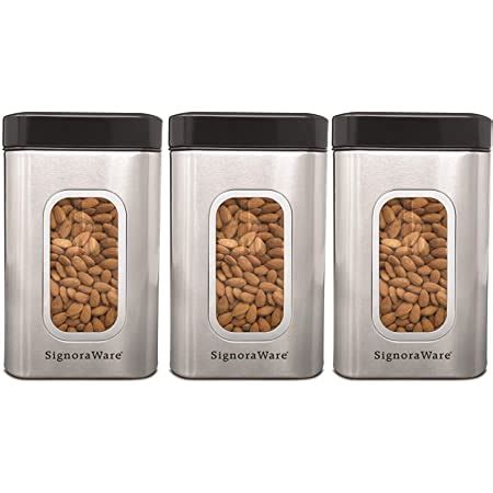 Buy Signoraware Modular Steel Container (Window Oval) Matte, 1100ml,Set ...