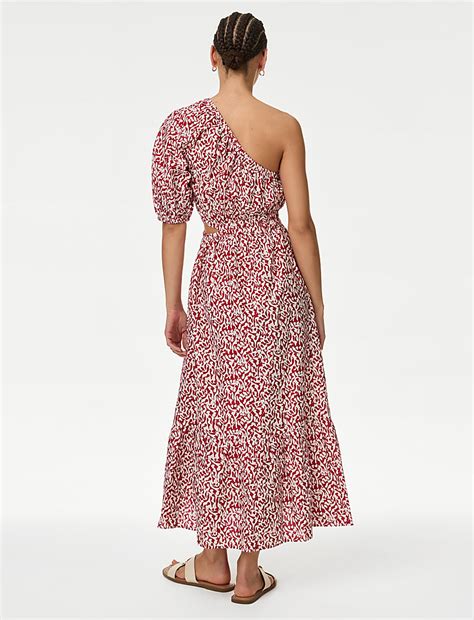Buy Pure Cotton Printed One Shoulder Beach Dress at Marks & Spencer