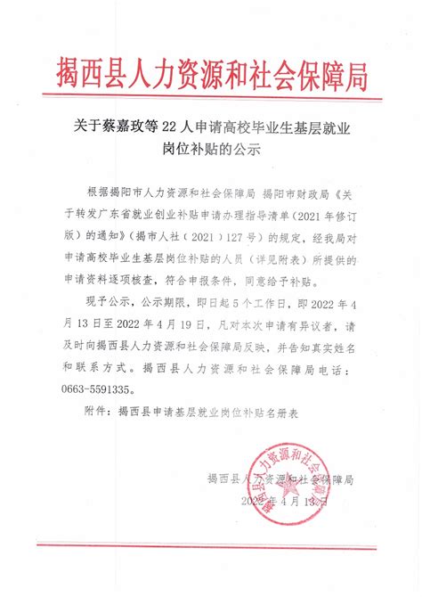 关于刘智欣等6人申请高校毕业生基层就业岗位补贴的公示