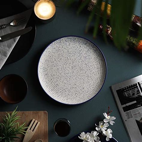 Tatvam Homes Handmade Light Orchid Organic Ceramic Full Dinner Plates ...