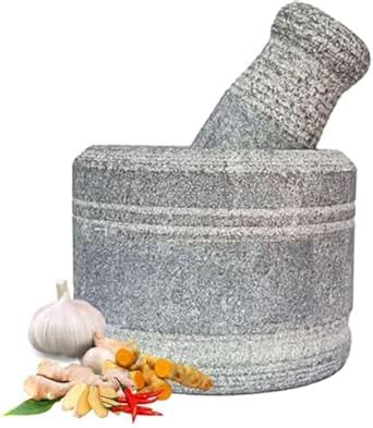 Buy CRUZUN Mortar Pestle Set - 5Inch Idikallu Stone for Spices Okhli ...