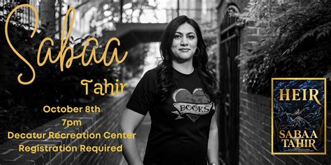 Sabaa Tahir Presents HEIR!, Decatur Recreation Center, 8 October 2024 ...