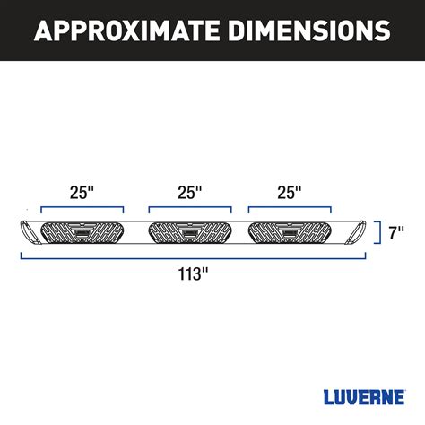 LUVERNE 477113-401449 Regal 7 Polished Stainless 113" Oval W2W Steps, Select Silverado, Sierra HD