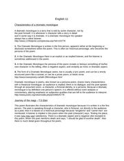 Image result for Features of Dramatic Monologue