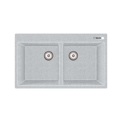 Quartz Sink for Kitchen, Double Bowl with Faucet Deck 34x20x9 inches