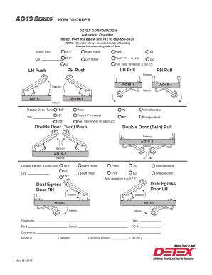 Fillable Online AO19 Series/Model 2000 Specifications - Detex Fax Email ...
