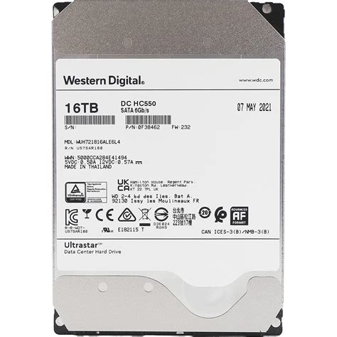 Western Digital UltraStar HDD Desktop Storage 16TB 7200RPM SATA 6Gb/s ...
