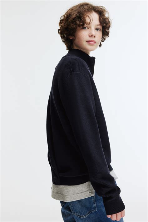 Pull demi-zippé - Bleu marine - ENFANT | H&M BE