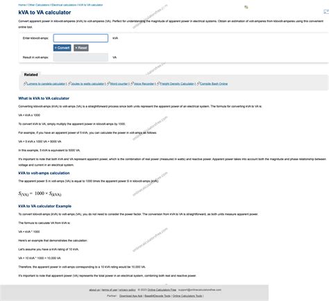 202 kilovolt-amperes to volt-amperes | Convertisseur kVA en VA : Calcul ...