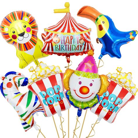 7 Pieces Carnival Circus Stage Balloon Carnival Theme Party Decoration ...
