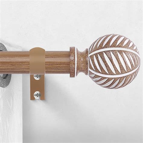 Amazon.com: HTZON Wood Curtain Rods 48 to 84 Inch,1 Inch Boho ...