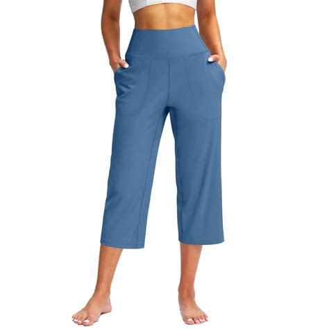 RPVATI Women's Capri Pants Petite Capris with Pockets High Waisted ...