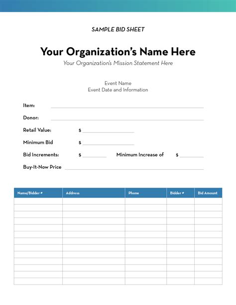 Silent Auction Bid Sheets: Template & Complete Guide