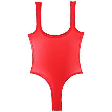 Mulheres Sheer One Piece Swimwear High Cut Bodysuit | Ubuy India