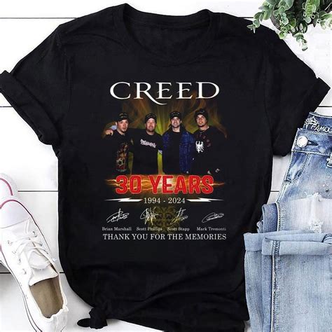 30 Years 1994-2024 Creed Band Signatures Shirt, Creed Band Fan Gift ...