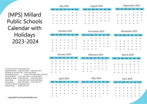 MPS School Calendar - US School Calendar